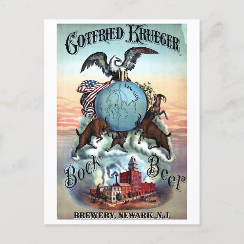 Vintage Beer poster Postcard