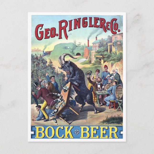 Vintage Beer poster Postcard (Front)