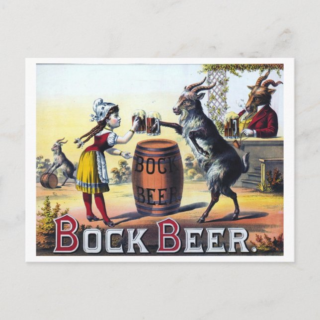 Vintage Beer Poster Postcard (Front)