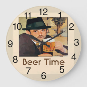 Vintage Beer  Time, Large Clock