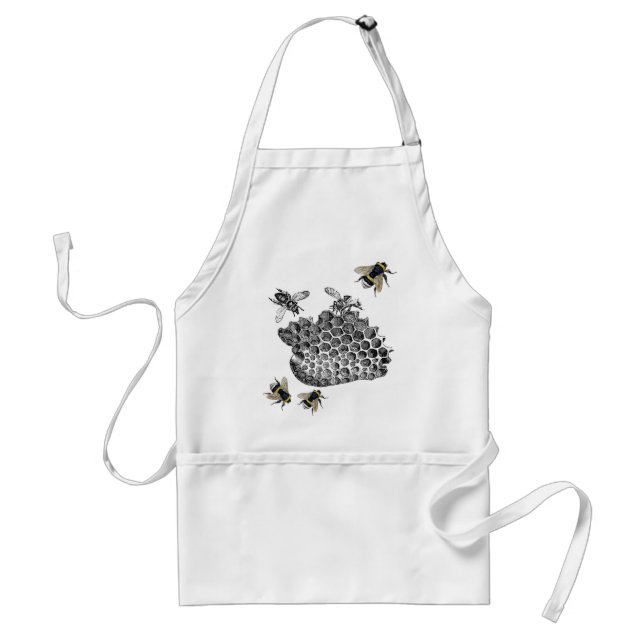 Vintage Bees Adult Apron (Front)