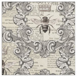 Vintage Bees and Newspaper Print Fabric