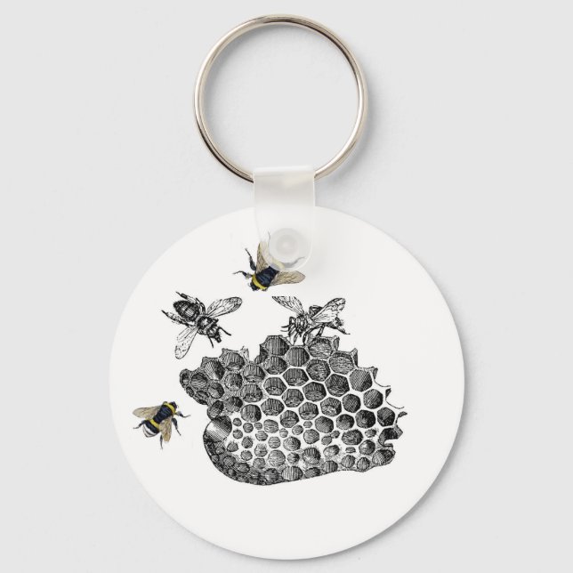 Vintage Bees Keychain (Front)