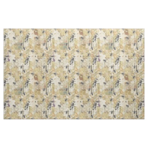 Vintage Bees On Honeycombs Fabric