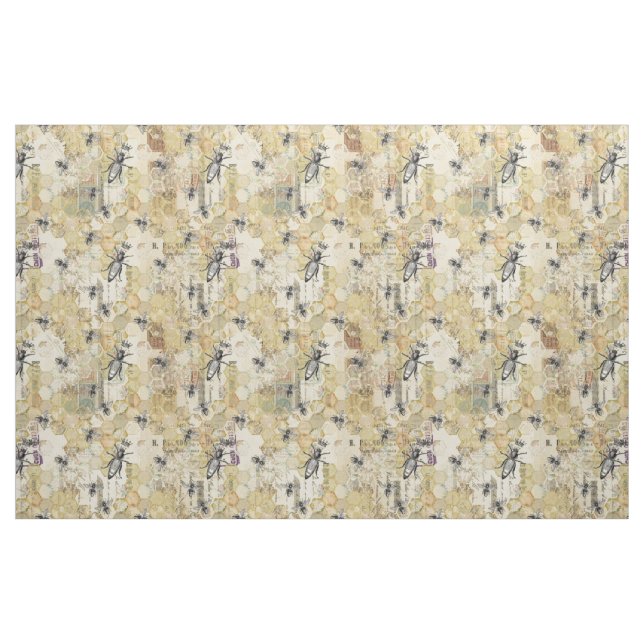 Vintage Bees On Honeycombs Fabric (Fat Quarter)