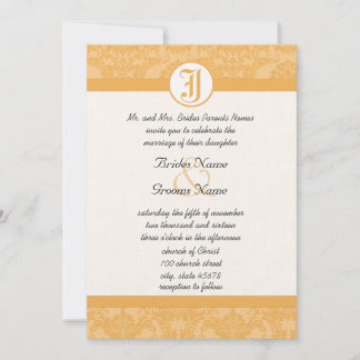 Vintage Beeswax Damask Your Photo Wedding Invites