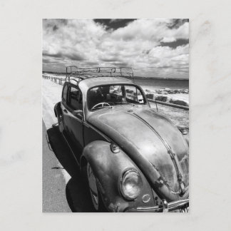 Vintage Beetle by the Coast Holiday Postcard