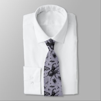 Vintage Beetles & Flying Insects Periwinkle Neck Tie by Angharad13 at Zazzle