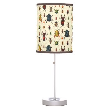 Vintage Beetles Table Lamp by ThinxShop at Zazzle
