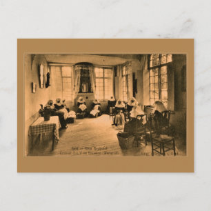 Vintage Beguines lace making in Ghent (Gent) Postcard