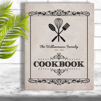Vintage Beige Aged Paper Family Cookbook Mini Binder by reflections06 at Zazzle