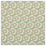 Vintage beige and green floral Dianthus Barbatus Fabric