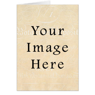 Vintage Beige Cream Script Text Parchment Paper Cards