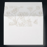Vintage Beige Floral Wedding Invitation Envelope<br><div class="desc">Regency Era Vintage Beige Floral,  5x7 wedding invitation envelope. Envelope is lined with a Vintage inspired Chinoiserie style garden floral pattern. Features,  return address on back flap in matching beige color.</div>