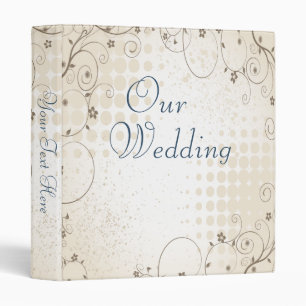 Vintage Beige Floral Wedding Photo Album Binder