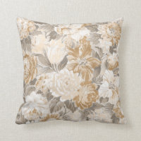 Vintage Beige Gold Gray Elegant Floral