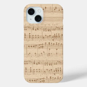 vintage beige music notes iPhone 15 case