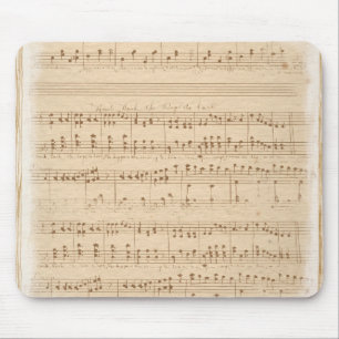 vintage beige music notes mouse pad
