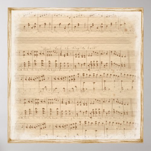 Vintage beige music notes