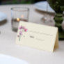 Vintage Beige Parchment and Purple Floral Wedding Place Card