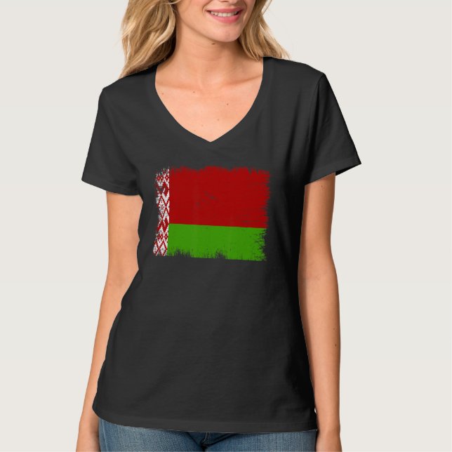 Vintage Belarus Flag Belarusian Independence Day T-Shirt (Front)