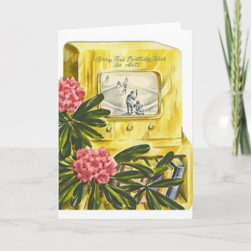 Vintage Belated Birthday Baseball Greeting Card