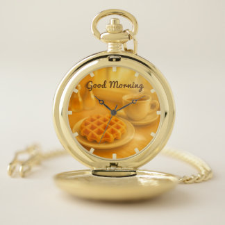Vintage Belgian Waffle & Coffee Pocket Watch
