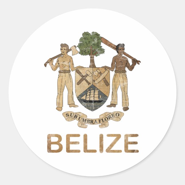 Vintage Belize Classic Round Sticker (Front)