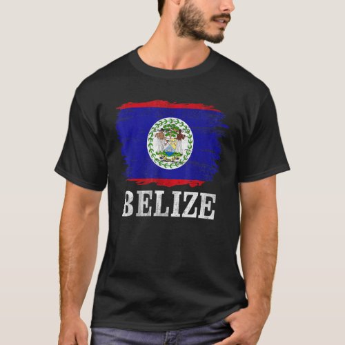 Vintage Belize Flag For Belizean   T_Shirt