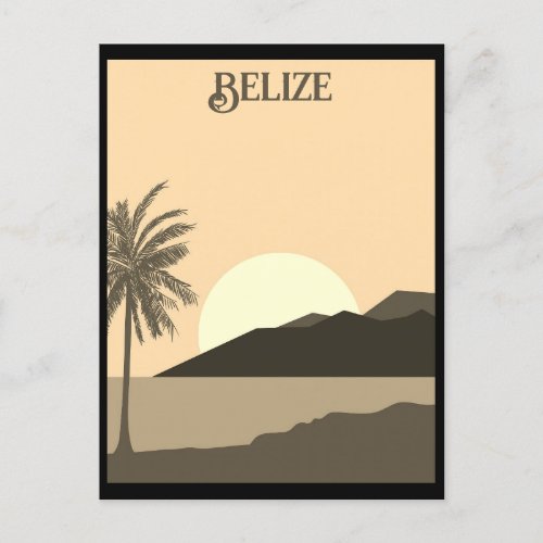Vintage Belize Tropical Beach Ocean Travel Postcard