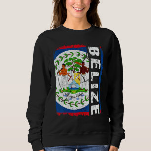 Vintage Belizean Flag Belize Pride Roots Heritage Sweatshirt