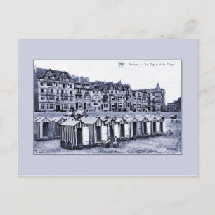 Vintage belle epoque seaside resort and beach postcard