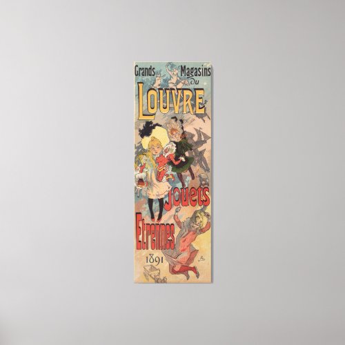 Vintage belle epoque toy store Paris vertical ban Canvas Print