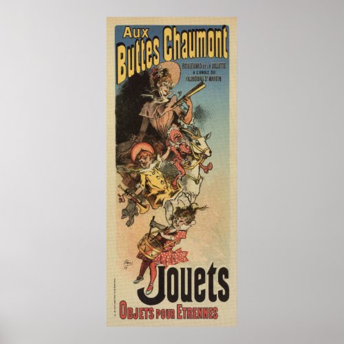 Vintage belle epoque toy store Paris vertical Poster