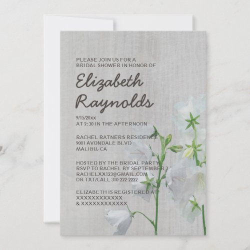 Vintage Bellflower Bridal Shower Invitations