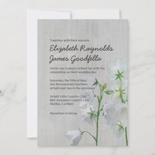 Vintage Bellflower Wedding Invitations