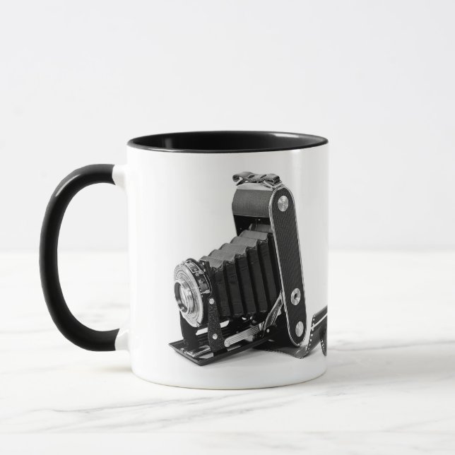 vintage bellows camera with roll of film mug (Left)
