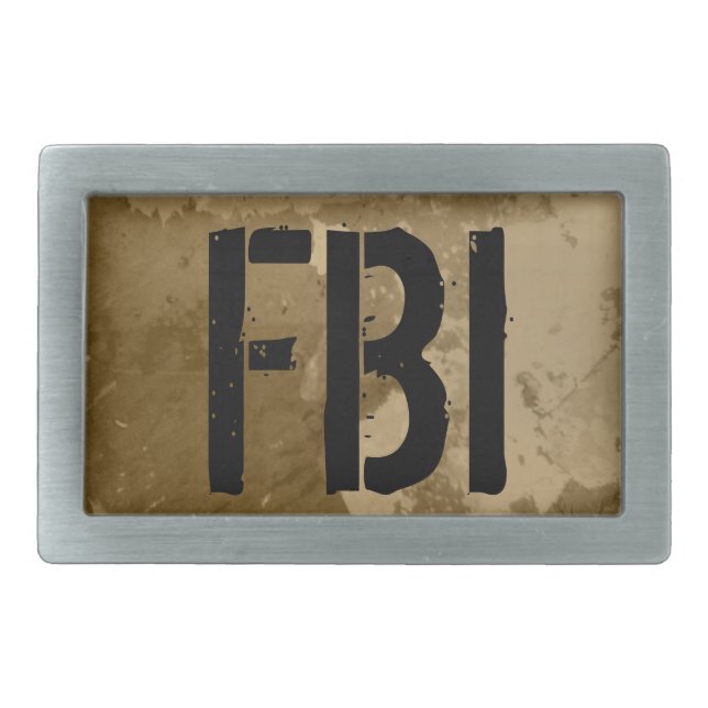 Vintage belt buckle for men | FBI customizable (Front)