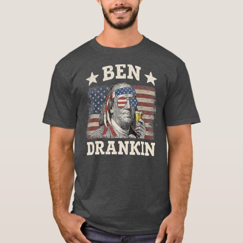 Vintage Ben Drankin 4th of July Benjamin Franklin T_Shirt