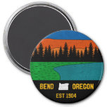 Vintage Bend Oregon Mountain Retro Souvenir Magnet at Zazzle