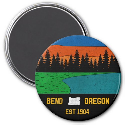 Vintage Bend Oregon Mountain Retro Souvenir Magnet