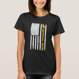 Vintage Bengal Cat Mom Cute Cat Mother American Fl T-Shirt