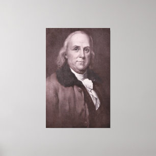 Vintage Benjamin Franklin Portrait Canvas Print