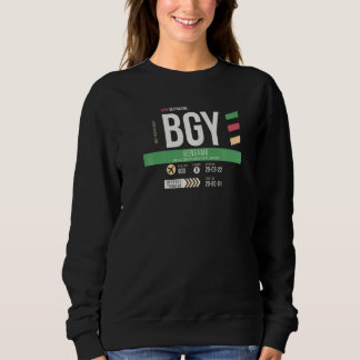 Vintage Bergamo BGY Airport Code Retro Travel Day  Sweatshirt