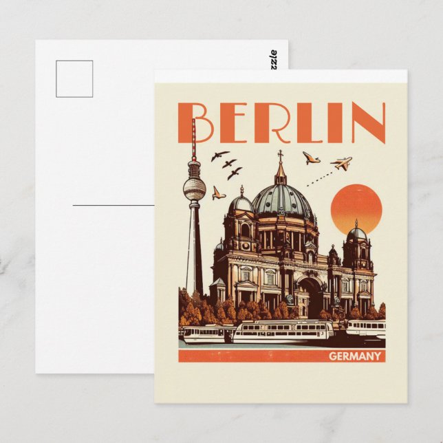 vintage berlin cathedral - Collegiate Church  Postcard (Front/Back)