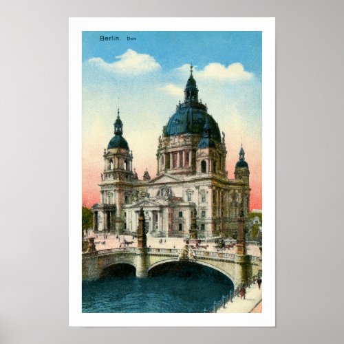 Vintage Berlin Cathedral Dom Poster