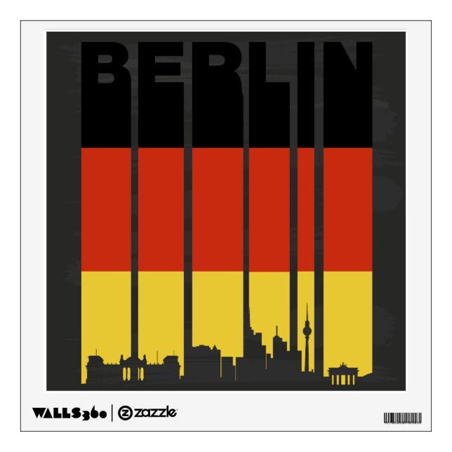Vintage Berlin Cityscape Wall Sticker (Front)