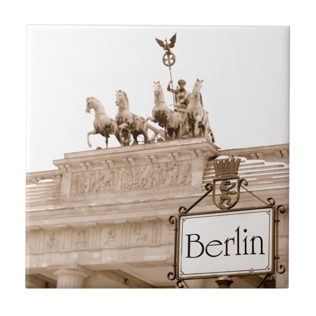 Vintage Berlin design Ceramic Tile (Front)