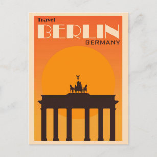 Vintage Berlin Germany Brandenburg Gate Travel Postcard