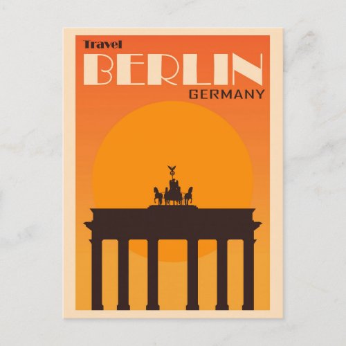 Vintage Berlin Germany Brandenburg Gate Travel Postcard